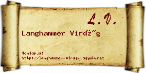 Langhammer Virág névjegykártya